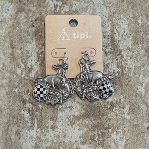 Tipi Silver Equestrian Earrings